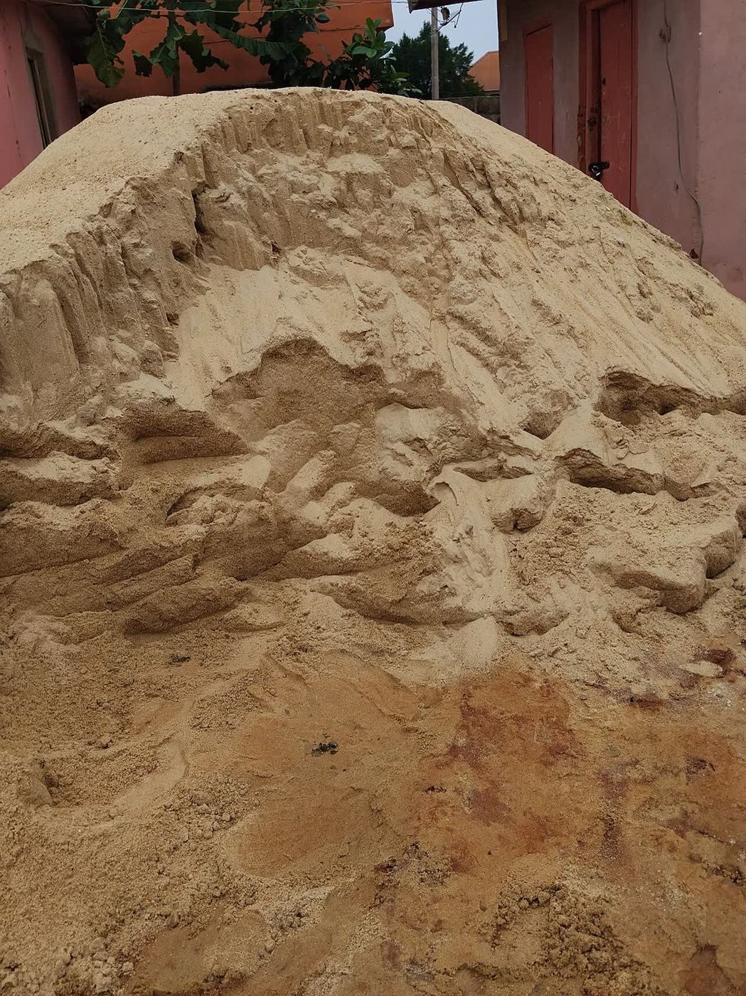 Building sand stockpile